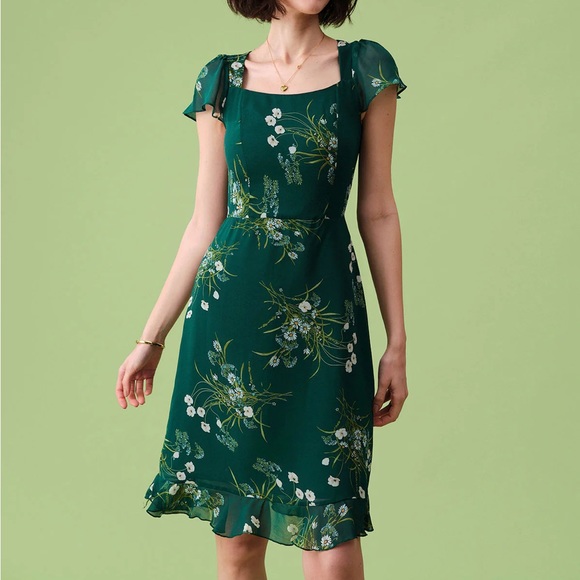 rihoas Dresses & Skirts - Square Neck Backless Floral Midi Dress